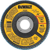 DEWALT DWA8206 Flap Disc, 4-1/2 in Dia, 7/8 in Arbor, Coated, Zirconium Oxide Abrasive, 40 Grit, Coarse