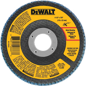 DEWALT DWA8208 Flap Disc, 4-1/2 in Dia, 7/8 in Arbor, Coated, Zirconium Oxide Abrasive, 80 Grit, Medium