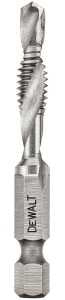 DEWALT IMPACT READY DWADTQTR1420 Tap and Drill Bit, 1/4 in Dia, 3-Flute, Spiral Flute, HSS