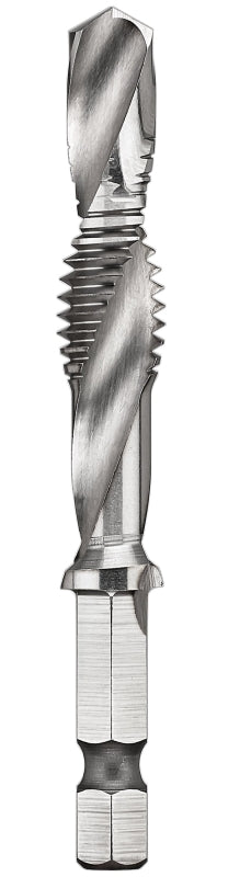 DEWALT IMPACT READY DWADTQTR3816 Tap and Drill Bit, 3/8 in Dia, 3/8-16 Thread, UNC Thread, 3-Flute, Spiral Flute, HSS