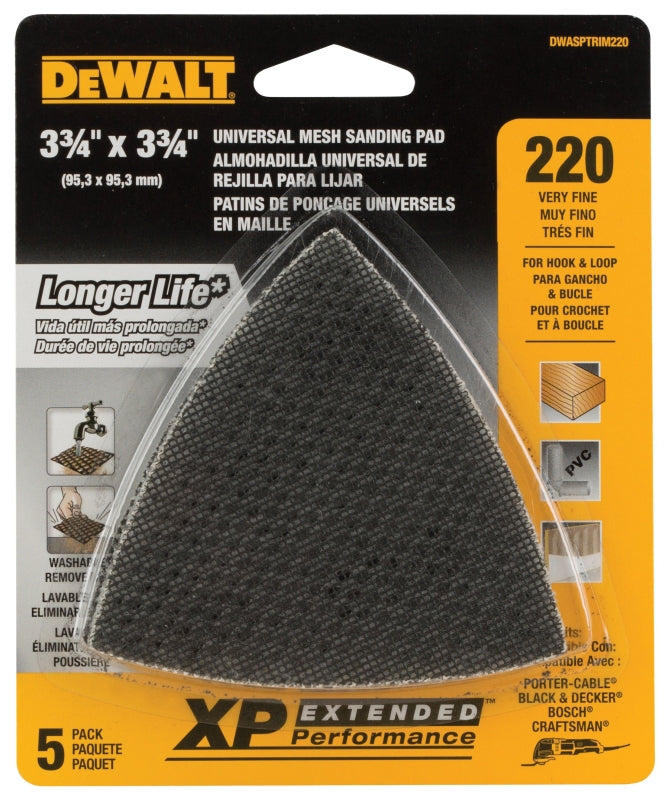 DEWALT DWASPTRIM220 Mesh Sandpaper, 220 Grit, Very Fine, Silicone Carbide Abrasive, 3-3/4 in L