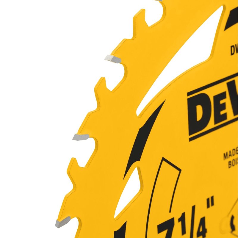 DEWALT DWA271424B10 Circular Saw Blade, 7-1/4 in Dia, 5/8 in Arbor, 24-Teeth, Carbide Cutting Edge, Pack of 10
