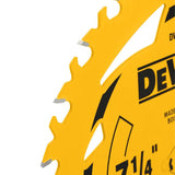 DEWALT DWA271424B10 Circular Saw Blade, 7-1/4 in Dia, 5/8 in Arbor, 24-Teeth, Carbide Cutting Edge, Pack of 10