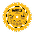 DEWALT DWA271424B10 Circular Saw Blade, 7-1/4 in Dia, 5/8 in Arbor, 24-Teeth, Carbide Cutting Edge, Pack of 10