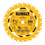 DEWALT DWA271424B10 Circular Saw Blade, 7-1/4 in Dia, 5/8 in Arbor, 24-Teeth, Carbide Cutting Edge, Pack of 10