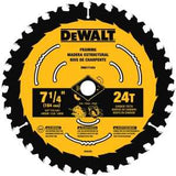 DEWALT DWA1714242 Circular Saw Blade, 7-1/4 in Dia, 5/8 in Arbor, 24-Teeth, Applicable Materials: Wood