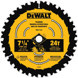 DEWALT DWA1714242 Circular Saw Blade, 7-1/4 in Dia, 5/8 in Arbor, 24-Teeth, Applicable Materials: Wood