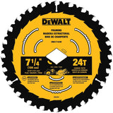 DEWALT DWA171424DB10 Circular Saw Blade, 7-1/4 in Dia, 5/8 in Arbor, 24-Teeth, Tungsten Carbide Cutting Edge, 10/PK, Pack of 10