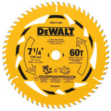 DEWALT DWA171460B10 Circular Saw Blade, 7-1/4 in Dia, 5/8 in Arbor, 60-Teeth, Tungsten Carbide Cutting Edge, Pack of 10