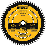 DEWALT DWA171460B10 Circular Saw Blade, 7-1/4 in Dia, 5/8 in Arbor, 60-Teeth, Pack of 10