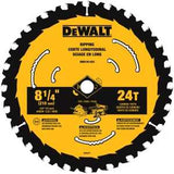 DEWALT DWA181424B10 Circular Saw Blade, 8-1/4 in Dia, 5/8 in Arbor, 24-Teeth, Applicable Materials: Wood