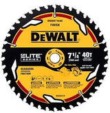 DEWALT ELITE Series DWAW71440 Circular Saw Blade, 7-1/4 in Dia, 5/8 in Arbor, 40-Teeth, Tungsten Carbide Cutting Edge