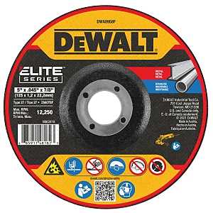 DEWALT ELITE Series DWA8958F Cutting Wheel, 5 in Dia, 0.045 in Thick, 7/8 in Arbor, 60 Grit, Zirconia Alumina Abrasive