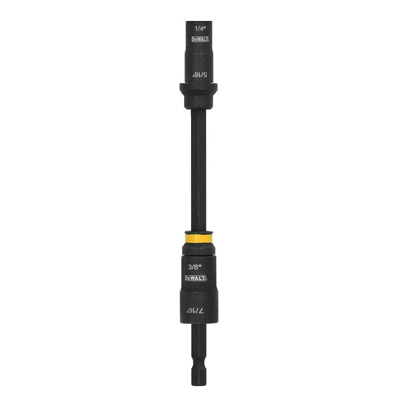 DEWALT FLEXTORQ DWADENDEXT-2 4-in-1 Double-Ended Nut Driver, 1/4, 5/16, 3/8, 7/16 in Drive, 6 in L, Hex Shank