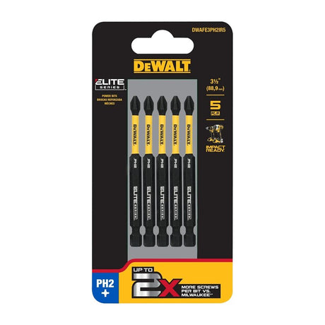 DEWALT FLEXTORQ DWAF3PH2IR5 Impact Screwdriver Bit, #2 Drive, Phillips Drive, 1/4 in Shank, Hex Shank, 3-1/2 in L, Steel