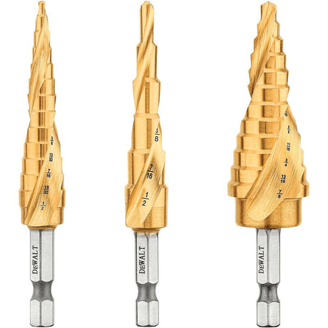 DEWALT IMPACT READY DWA1790IR Drill Bit Set, 3-Piece, Titanium Nitride, Tin