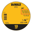 DEWALT DWA8051T10 Cut-Off Wheel, 4-1/2 in Dia, 0.045 in Thick, 7/8 in Arbor, Aluminum Oxide Abrasive, Pack of 10