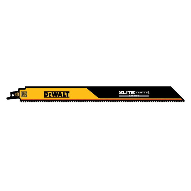 DEWALT ELITE SERIES DWAR12108CT-1 Reciprocating Saw Blade, 1 in W, 12 in L, 8 TPI, Carbide Cutting Edge