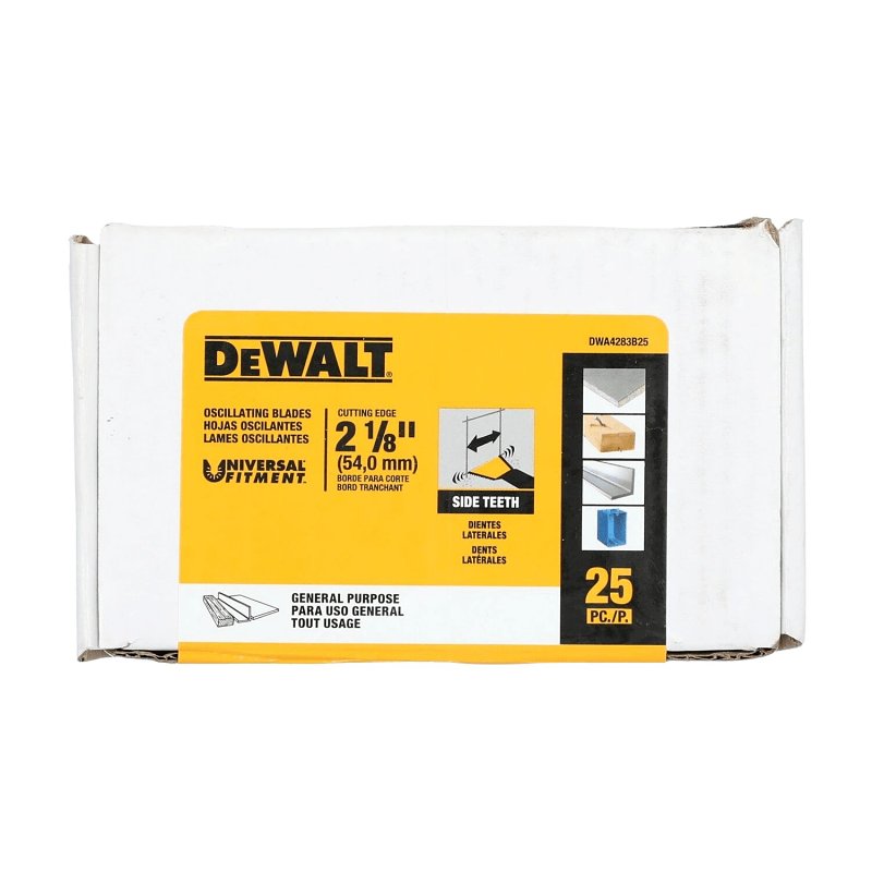 DEWALT DWA4283B25 Three-Sided General-Purpose Oscillating Blade, 2-1/8 in, Bi-Metal