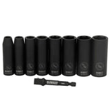 DEWALT DWAFSFSET9 6-Point Impact Socket Set, Steel, Manganese Phosphate-Coated