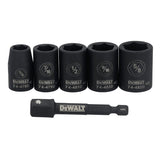 DEWALT DWAFSFSET6 6-Point Impact Socket Set, Steel, Manganese Phosphate-Coated