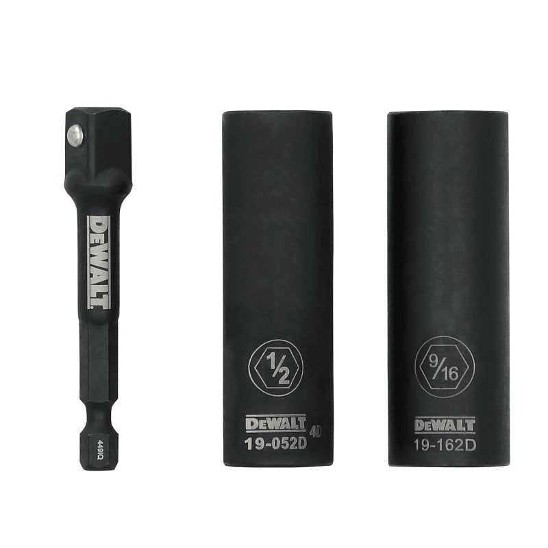 DEWALT DWAFSFSET3 6-Point Impact Socket Set, Steel, Manganese Phosphate-Coated