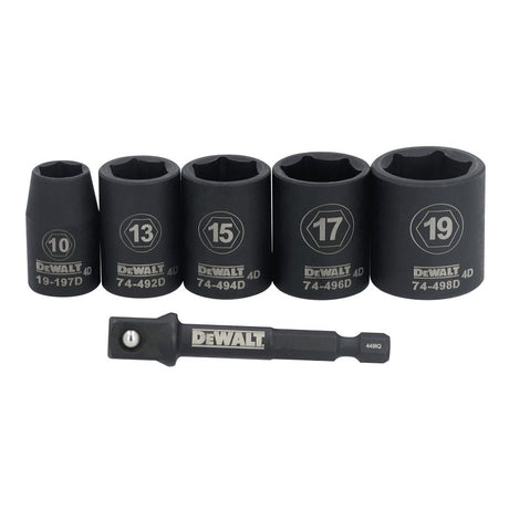 DEWALT DWAFSMSET6 6-Point Impact Socket Set, Steel, Manganese Phosphate-Coated