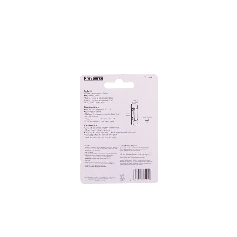 ProSource 41000-UW-PS Storm and Screen Door Strike, 5 in W, Die-Cast Zinc