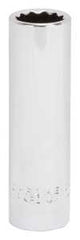 Vulcan MT6528976 Drive Socket, 15 mm Socket, 1/2 in Drive, 12-Point, Chrome Vanadium Steel, Chrome