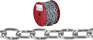 Campbell 0722957 Link Chain, #2/0, 50 ft L, 450 lb Working Load, Steel, Zinc