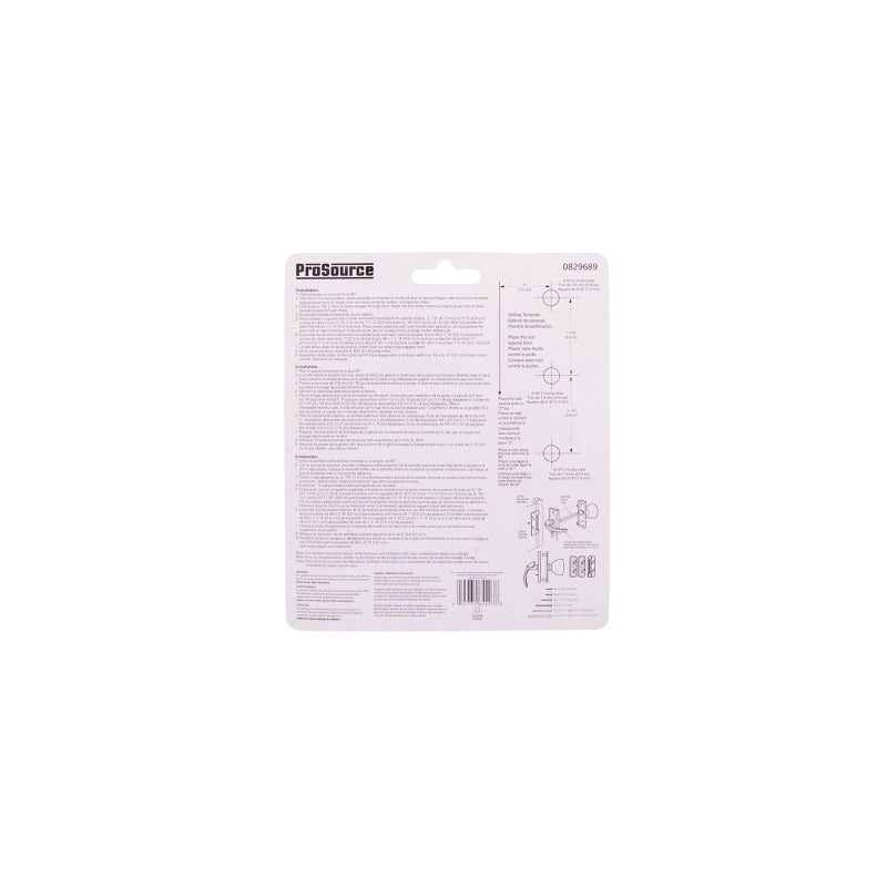 ProSource 47035-UK-PS Knob Latch, Zinc, Black, 5/8 to 1-1/2 in Thick Door, 1 in Backset