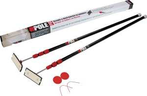 Zipwall ZP2 Dust Barrier Pole, Spring-Loaded, 10 ft L, Stainless Steel, 2/PK