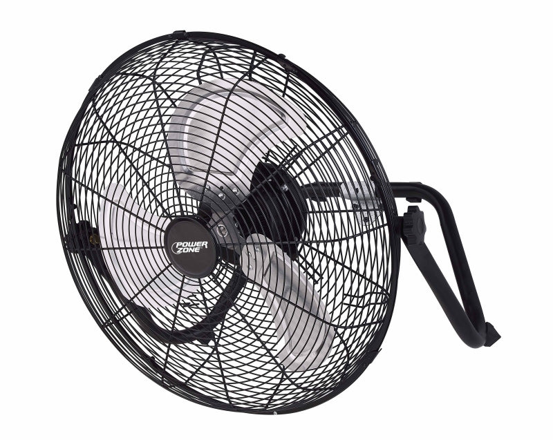 PowerZone LF-20 Floor Fan, 120 VAC, 20 in Dia Blade, 3-Blade, 3-Speed, 360 deg Rotating, Black