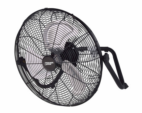 PowerZone LF-20 Floor Fan, 120 VAC, 20 in Dia Blade, 3-Blade, 3-Speed, 360 deg Rotating, Black