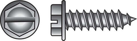 HILLMAN No. 6 X 1-1/4 in. L Slotted Hex Washer Head Sheet Metal Screws 100 pk