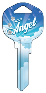 Hy-Ko 16005KW1-ANBL Key Blank, Angel Bling, Brass, Nickel-Plated, For: Kwikset KW1 Keyways, KW1 Key Number, Pack of 5