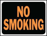 Hy-Ko Hy-Glo Series 3013 Identification Sign, 8-1/2 x 12 in Dimensions, Rectangular, NO SMOKING, Black Background, 10/PK, Pack of 10