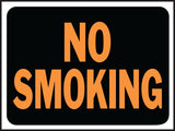 Hy-Ko Hy-Glo Series 3013 Identification Sign, 8-1/2 x 12 in Dimensions, Rectangular, NO SMOKING, Black Background, 10/PK, Pack of 10