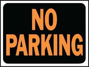 Hy-Ko Hy-Glo Series 3012 Identification Sign, 8-1/2 x 12 in Dimensions, Rectangular, NO PARKING, Black Background, 10/PK, Pack of 10