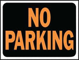 Hy-Ko Hy-Glo Series 3012 Identification Sign, 8-1/2 x 12 in Dimensions, Rectangular, NO PARKING, Black Background, 10/PK, Pack of 10