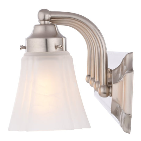 Boston Harbor RF-V-042-BN Vanity Light Fixture, 60 W, 4-Lamp, A19 or CFL Lamp, Steel Fixture, Brushed Nickel Fixture