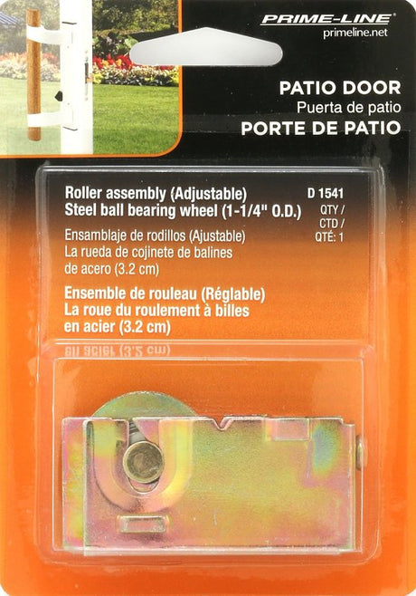 Prime-Line D 1541 Roller Assembly, 2-3/8 in L x 11/16 in W x 1-1/4 in H Dimensions, 1-1/4 in Dia Roller, Steel