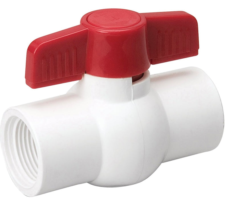 B & K 107-135HC Ball Valve, White, 1 in Connection, FPT x FPT, 150 psi Pressure, PVC Body