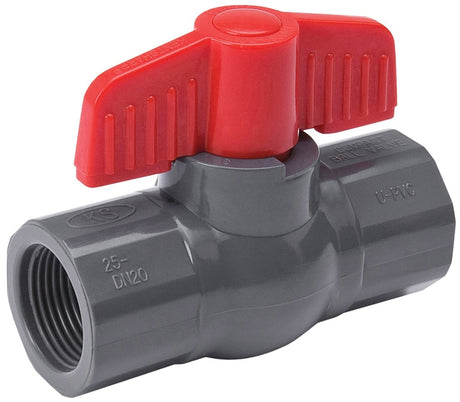 B & K ProLine Series 107-105 Ball Valve, 1 in Connection, FIP, 150 psi Pressure, Manual Actuator, PVC Body