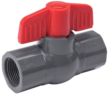 B & K ProLine Series 107-107 Ball Valve, 1-1/2 in Connection, FIP, 150 psi Pressure, Manual Actuator, PVC Body
