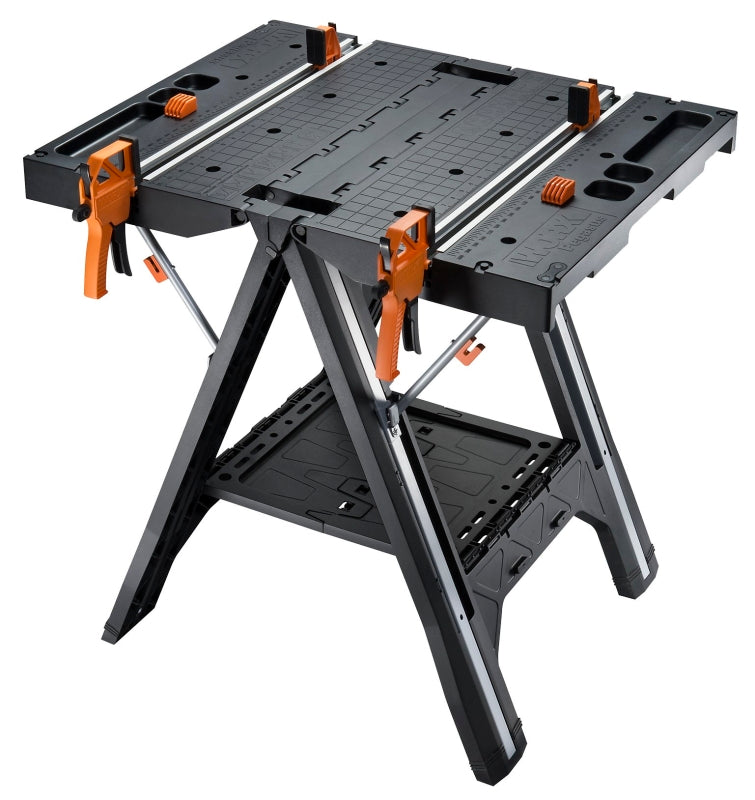 Rockwell WX051 Folding Work Table with Quick Clamps, 25 in OAW, 31 in OAH, 300 lb, Plastic Tabletop