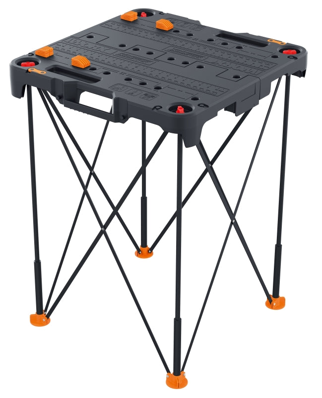 Worx WX066 Portable Work Table, 32 in OAH, 300 lb Capacity, Black, Plastic Tabletop