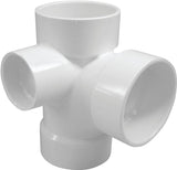 Canplas 192148R DWV Sanitary Pipe Tee, 3 x 2 in, Hub, PVC, White
