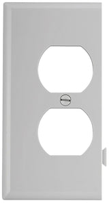 Eaton STE8W Mid-Size Sectional Wallplate, 4-1/2 in L, 2-3/4 in W, 1-Gang, Polycarbonate, White, High-Gloss