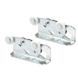 Prime-Line N 6531 Roller Assembly, 7/8 in Dia Roller, 1/4 in W Roller, Steel, Silver, 2-Roller, 75 lb, Top Mounting